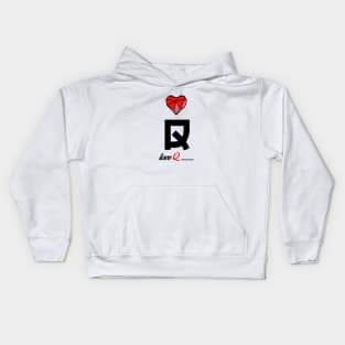 Initial love letter Q for valentine Kids Hoodie